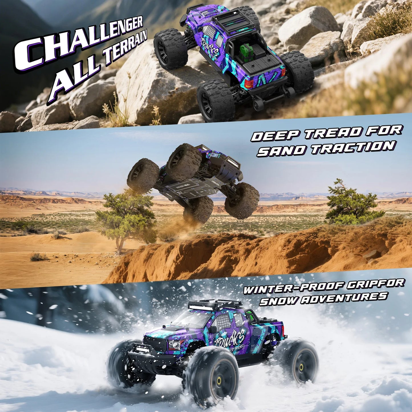 1to14 Brushless RC Truck PT14R 4X4 Remote Control Car 50MPH