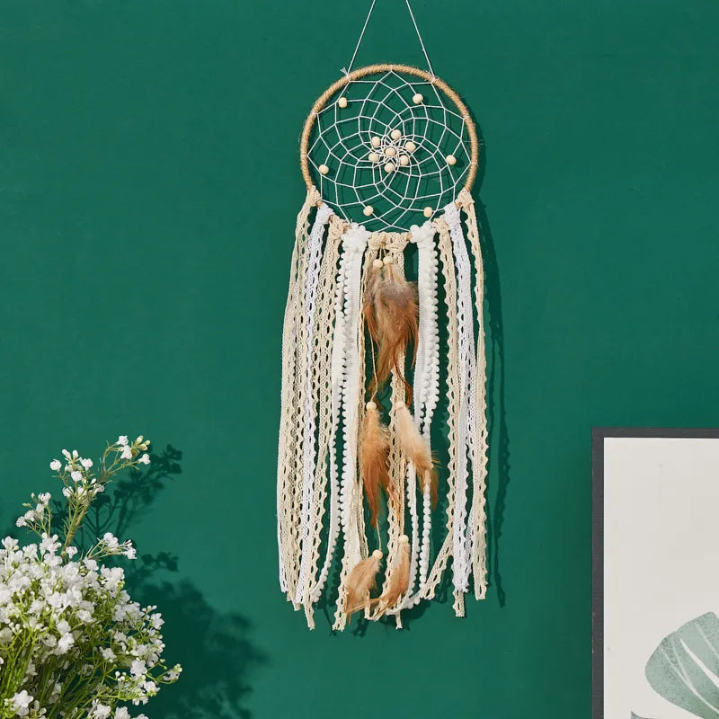 Dream Catcher Moon Sun Bohemian Wall Decor For Bedside Handcrafted