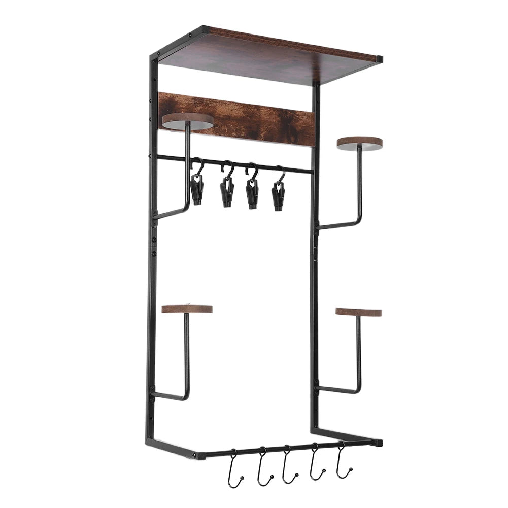 Motorcycle Helmet Holder With Hook And Clip Wall Mount Stand