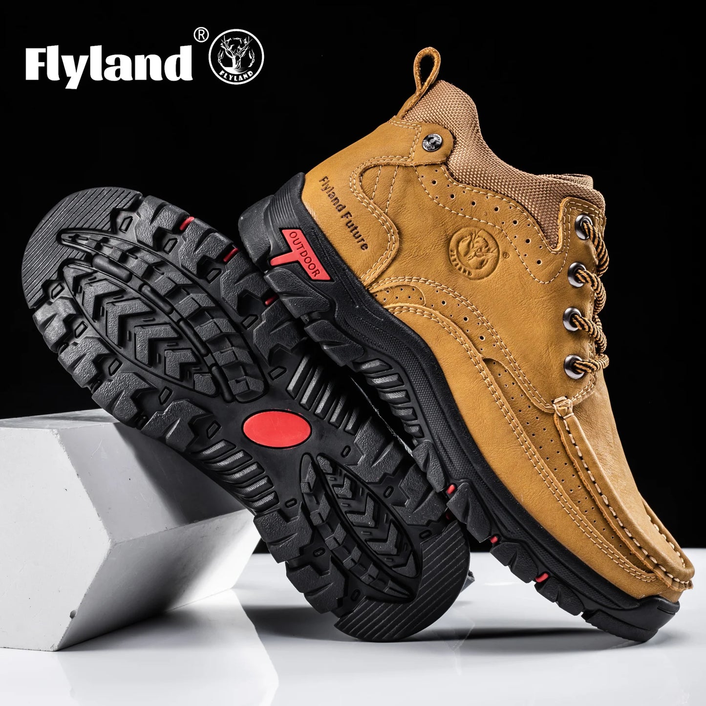 Flyland Vintage Leather Chukka Boots Mens Casual Office Shoes