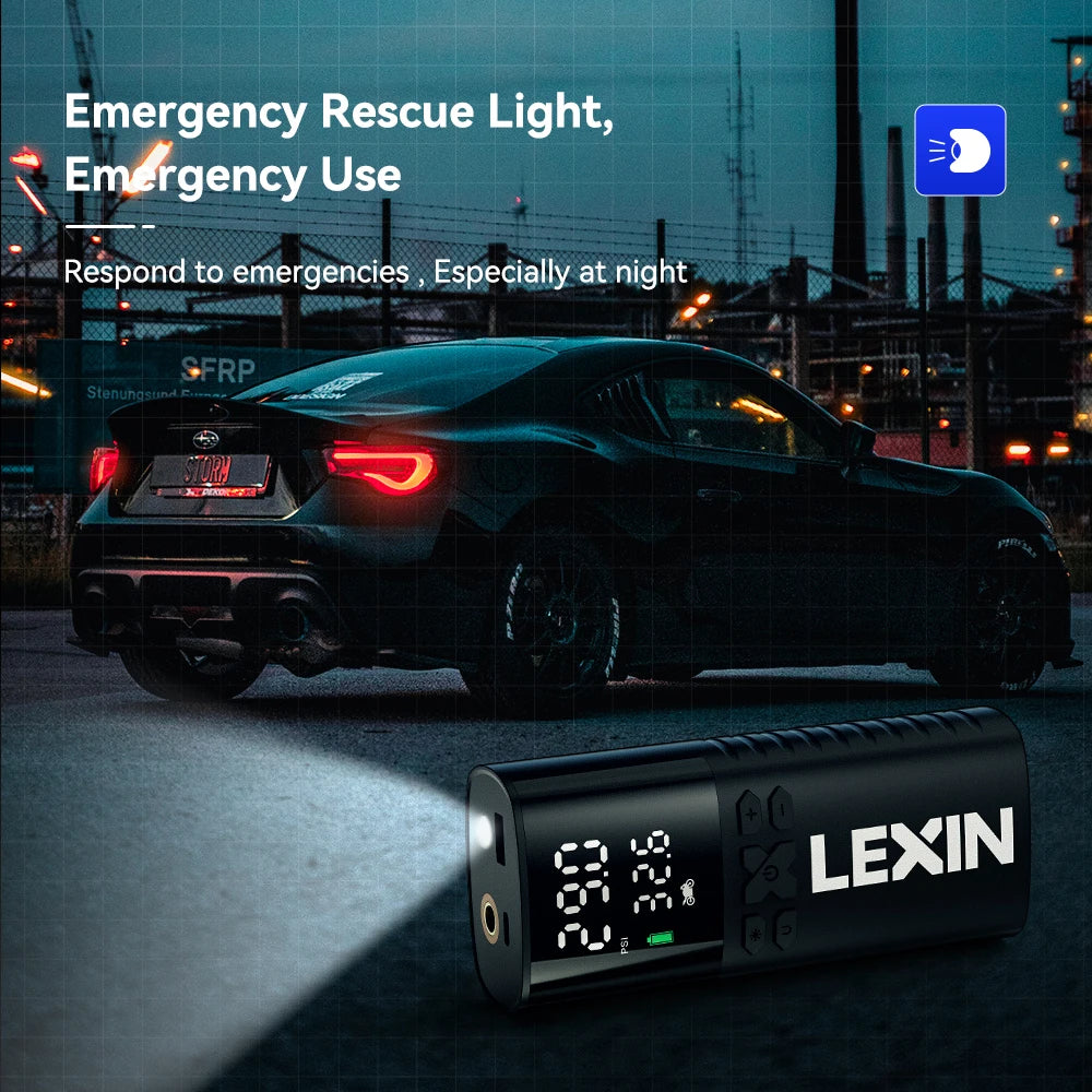 Lexin P4 Smart Inflator Pump 4000mAh LED Digital For Motorcycles Tire Inflation
