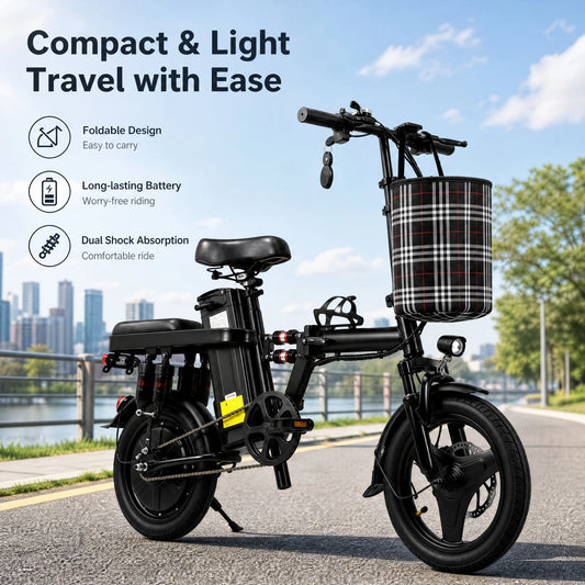 Portable Folding Electric Bike With Dual Suspension
