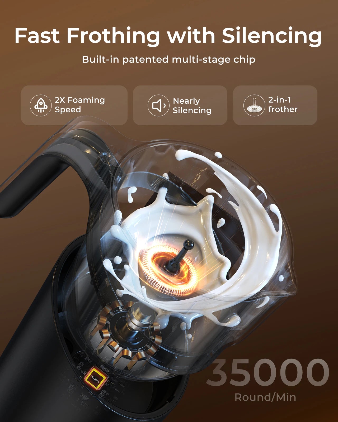 UHOST Milk Frother And Steamer 8 In 1 Electric 400ml