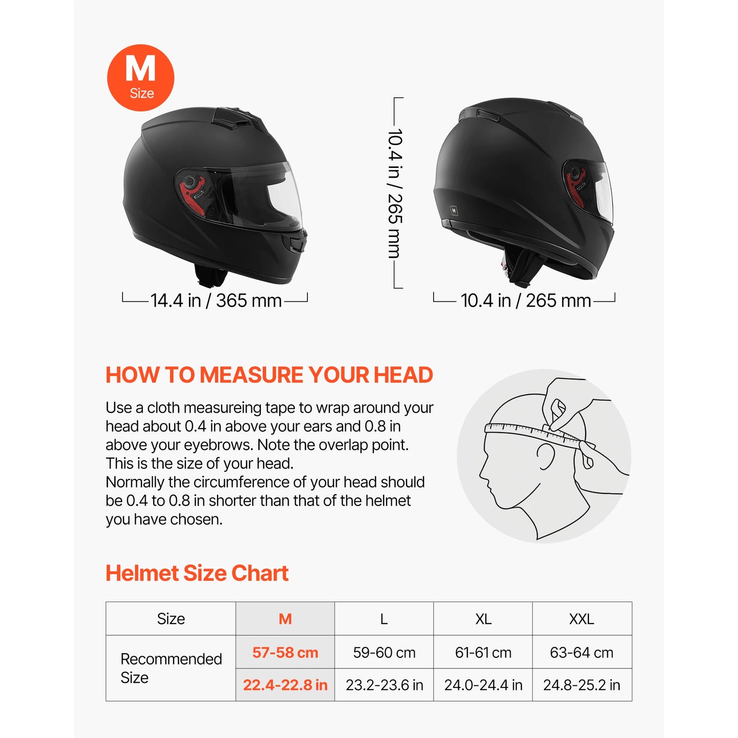 Mezokic Dot Approved Full Face Motorcycle Helmet