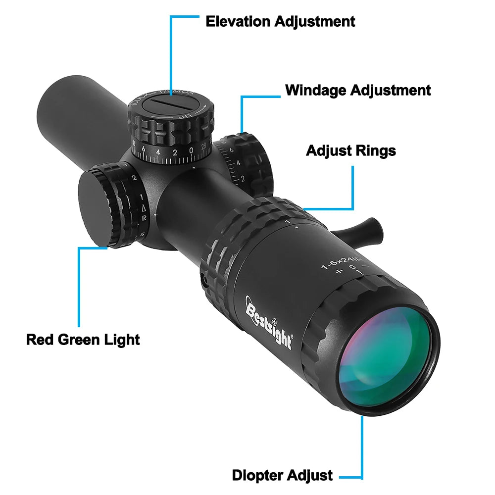Bestsight 1-5X24 Tactical Scope With Illuminated Reticle