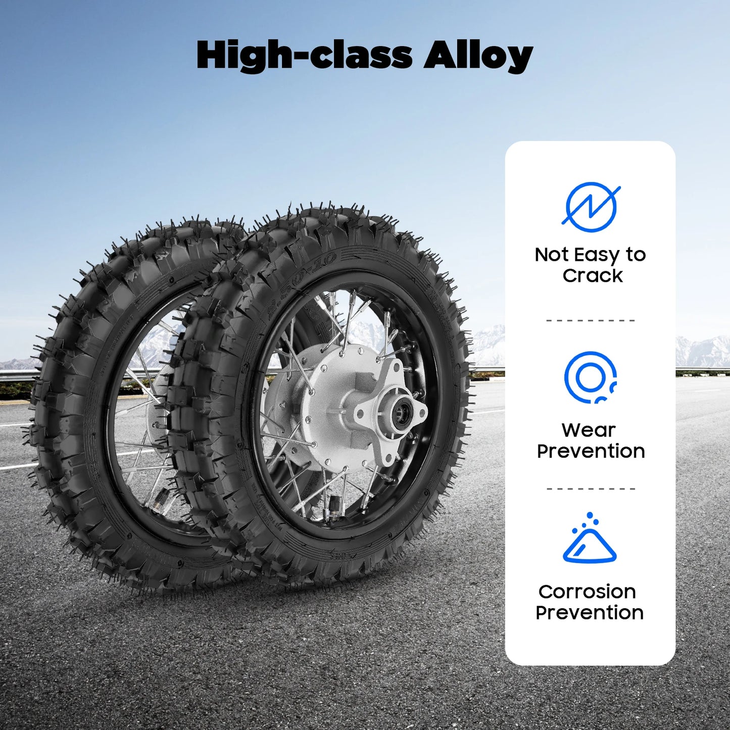 Front Rear Alloy Tire Rim Wheel Assembly for Honda CRF50 Dirt Bike