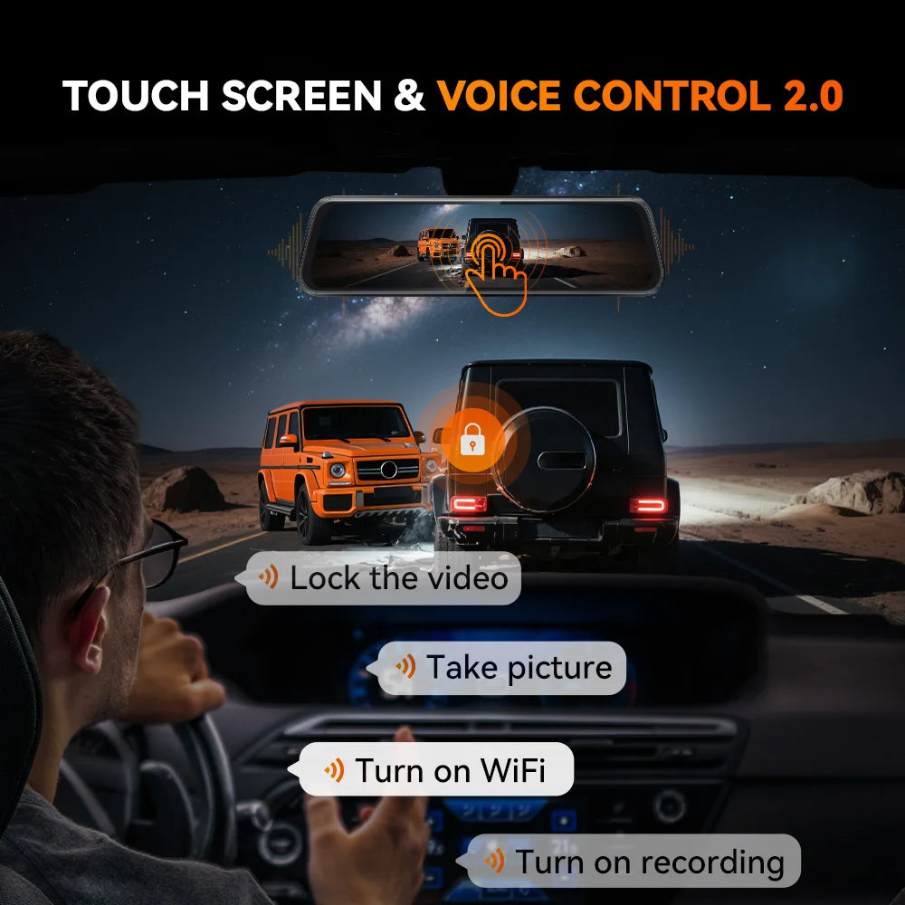 WOLFBOX M40 Dash Cam 4K And 1080P With Voice Control ADAS GPS