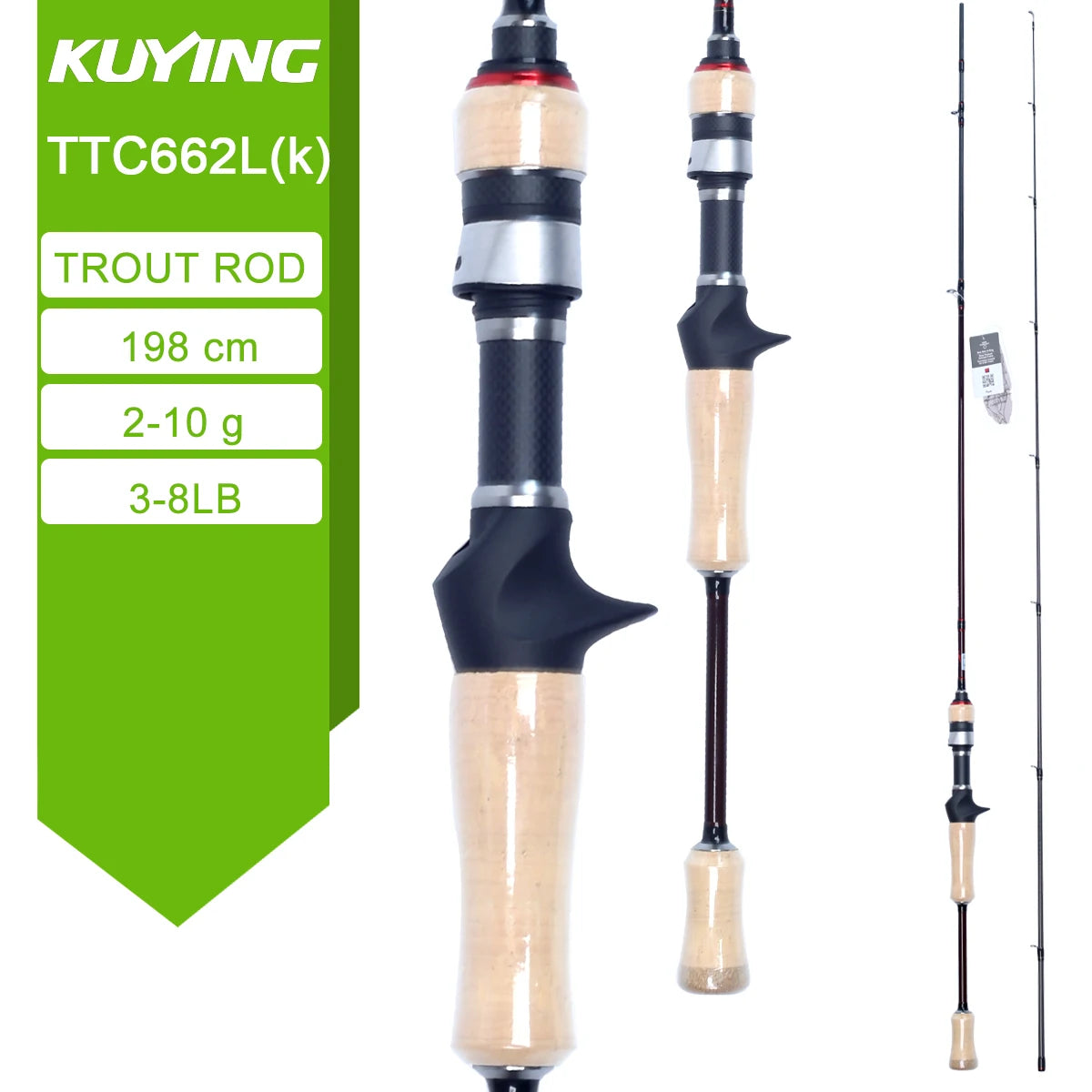 Kuying Fuji Carbon Fishing Lure Rod Fast Action Spinner