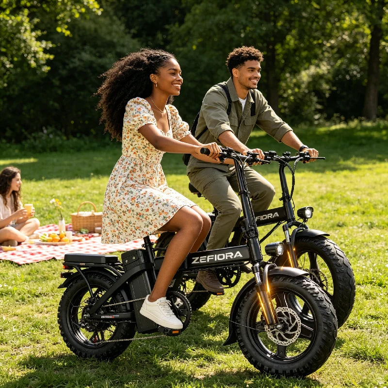 Zefiora Folding Electric Bike With Adjustable Seat
