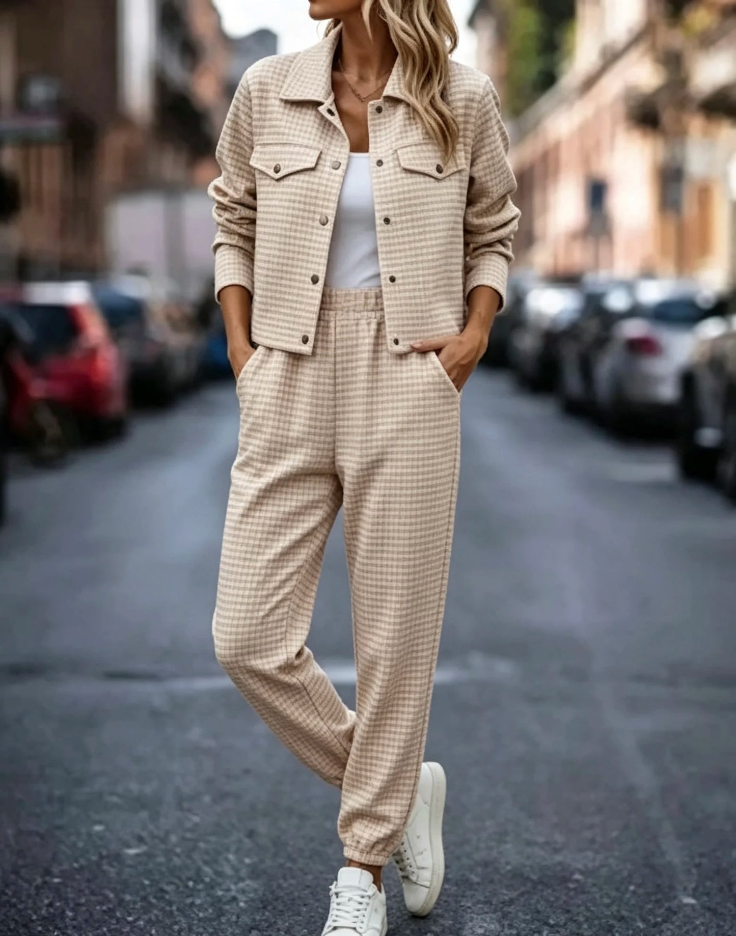 European American Knit Cardigan And Pants Set
