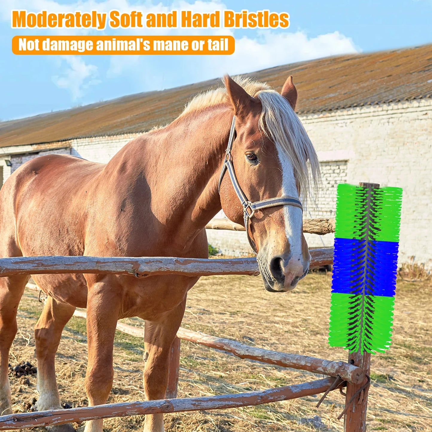 Flexible Livestock Scratching Brush Kit Heavy Duty Horse Goat Scratcher
