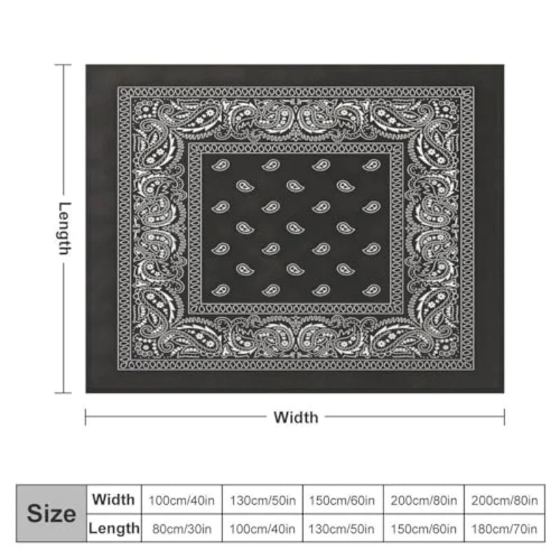 Bandana Paisley Art Blanket Soft Micro Plush Throw For Sofa