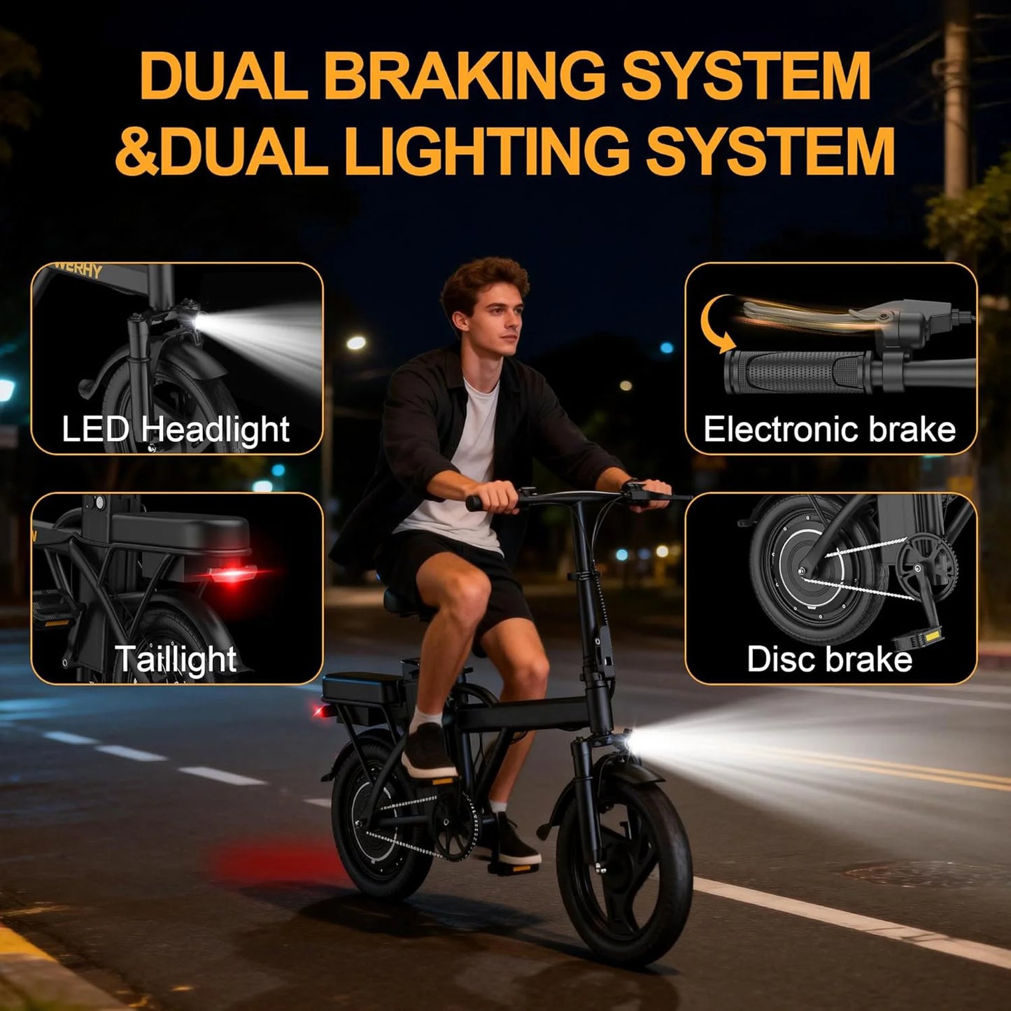 Ladped 14 Inch Foldable Two Seat Electric Bike