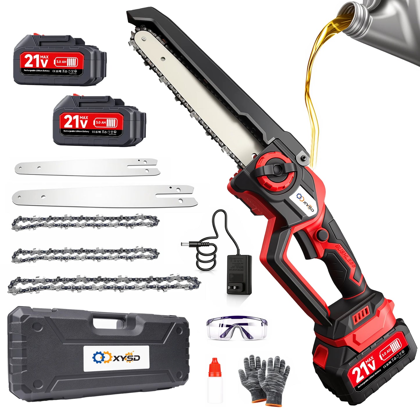 XYSD Cordless Mini Chainsaw With Batteries For Wood Cutting