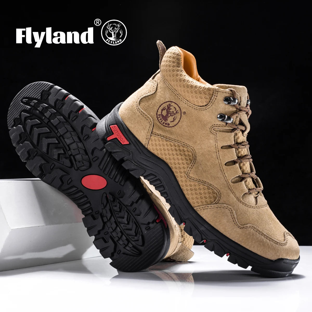 Flyland Men's Fashion Sneakers Chukka Boots Breathable Casual Office Shoes
