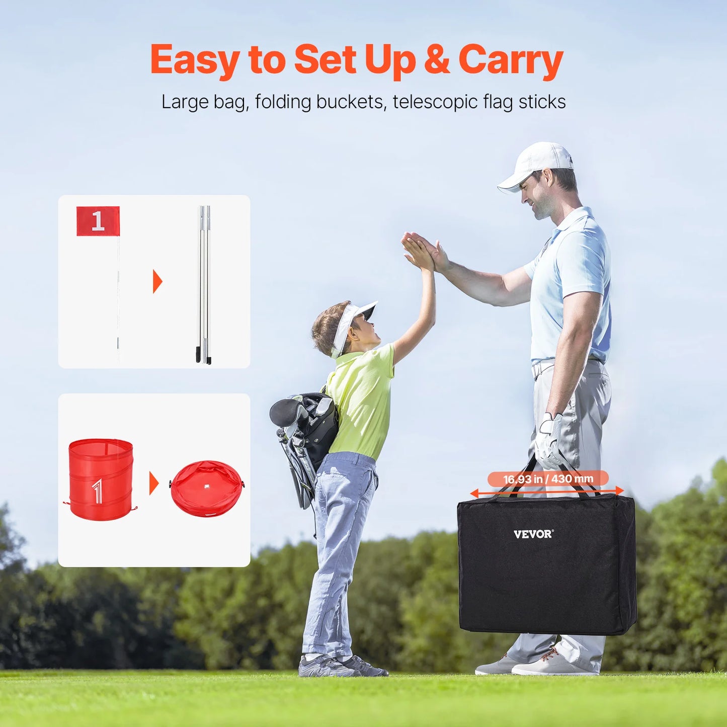 SucceBuy Backyard Golf Game Set 3 6 9 Hole Portable