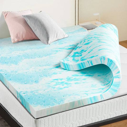JHK Gel Memory Foam Mattress Topper Cooling Breathable