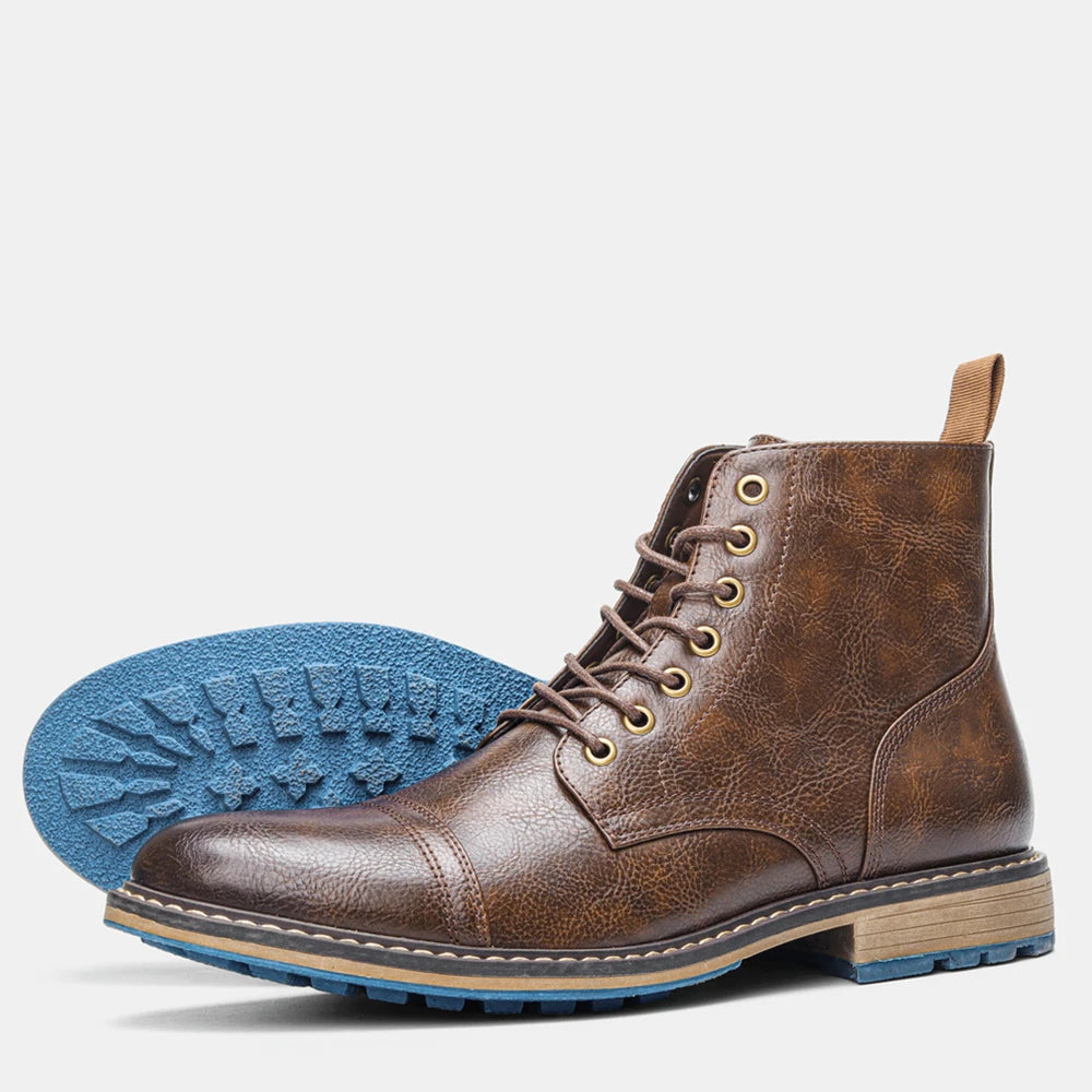 Hecrafted Men Ankle Boots ZIP Closure Comfortable Fashion Footwear