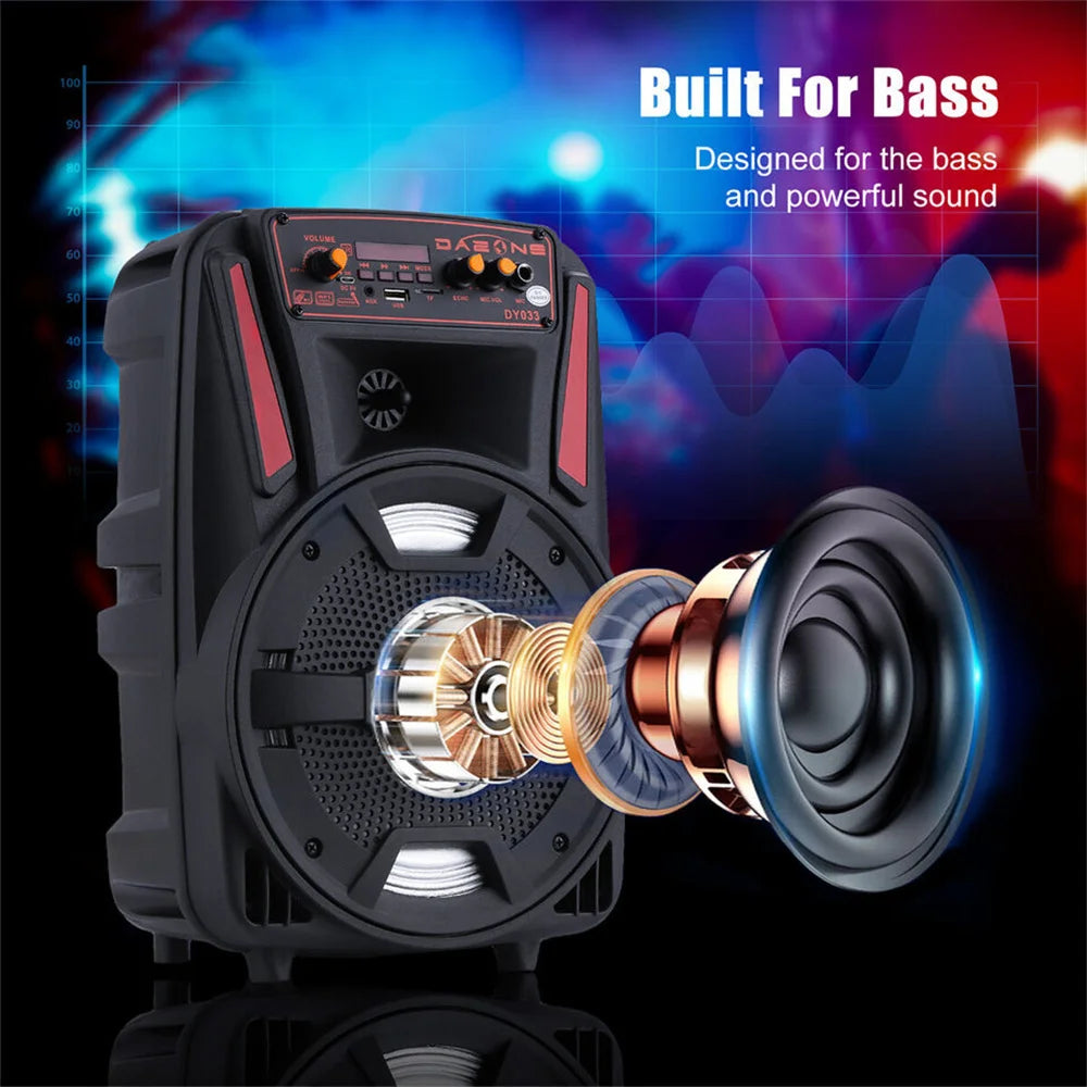 CURUK 1000W Portable Bluetooth Speaker With Karaoke Mic LED Lights