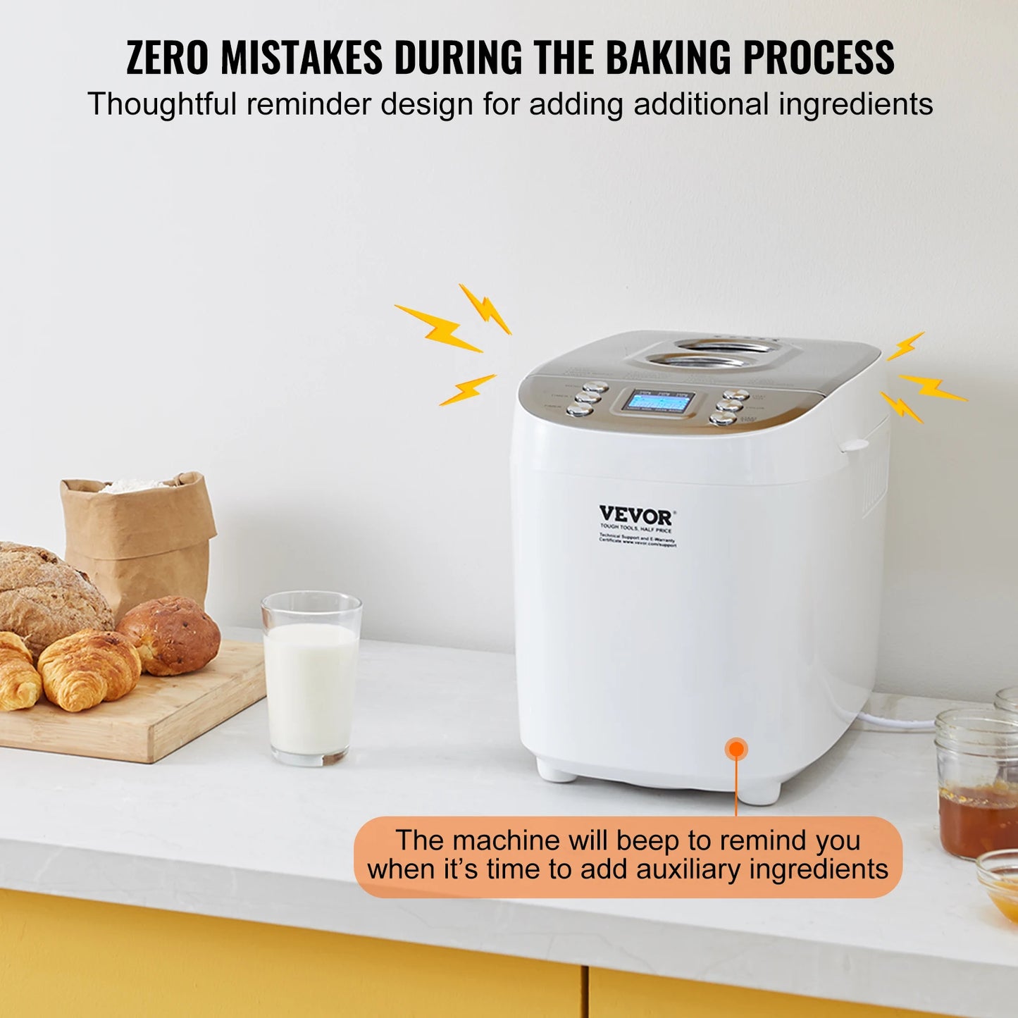SucceBuy 15 In 1 Automatic Bread Maker With Gluten Free Setting