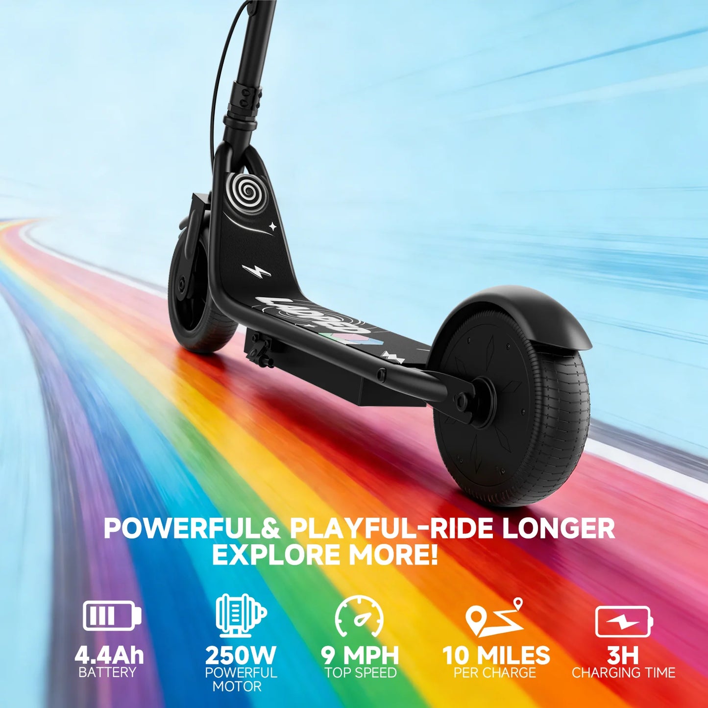Ladped Kids Electric Scooter 3 Speed Modes 9 MPH Range