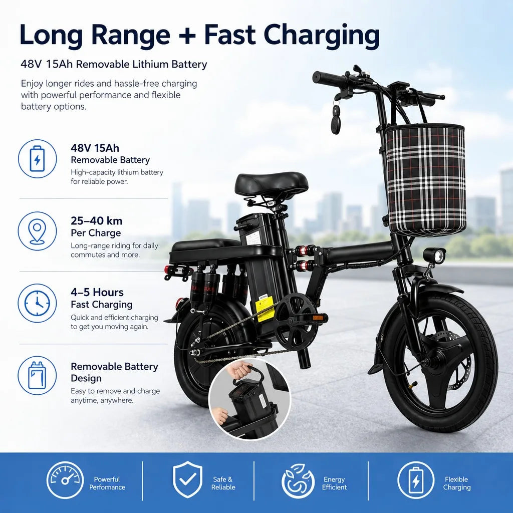 Foldable 500W Electric Bike With Eight Shock Absorbers