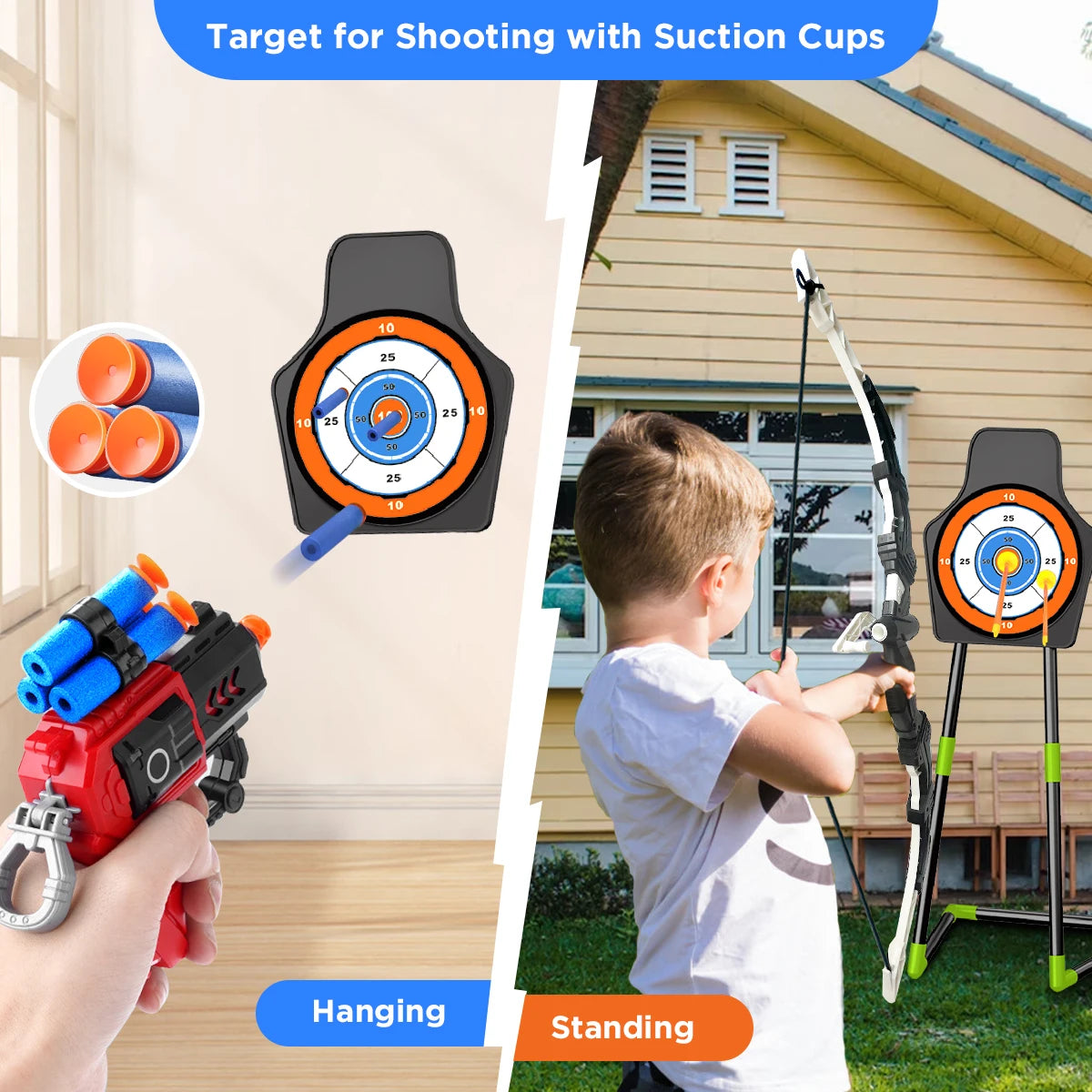 VATOS Bow Arrow Toy Set For Kids Night Light Archery