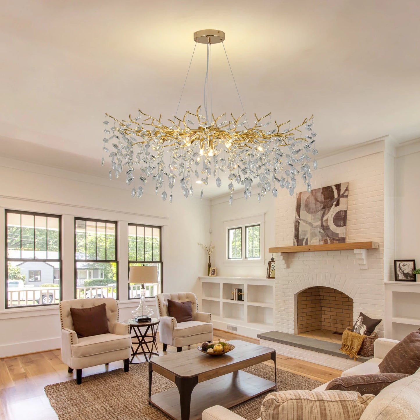 GreeLustr Modern LED Crystal Chandelier Pendant Light For Dining Living Room