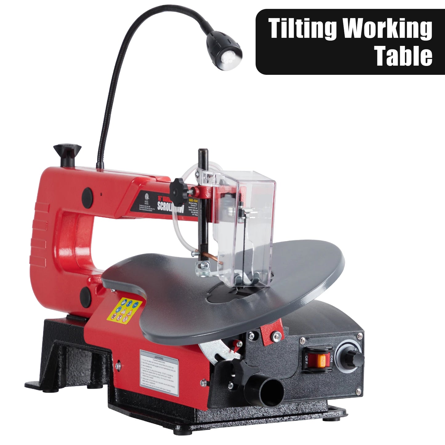 HiMISS Variable Speed Scroll Saw With Tilting Worktable LED Light