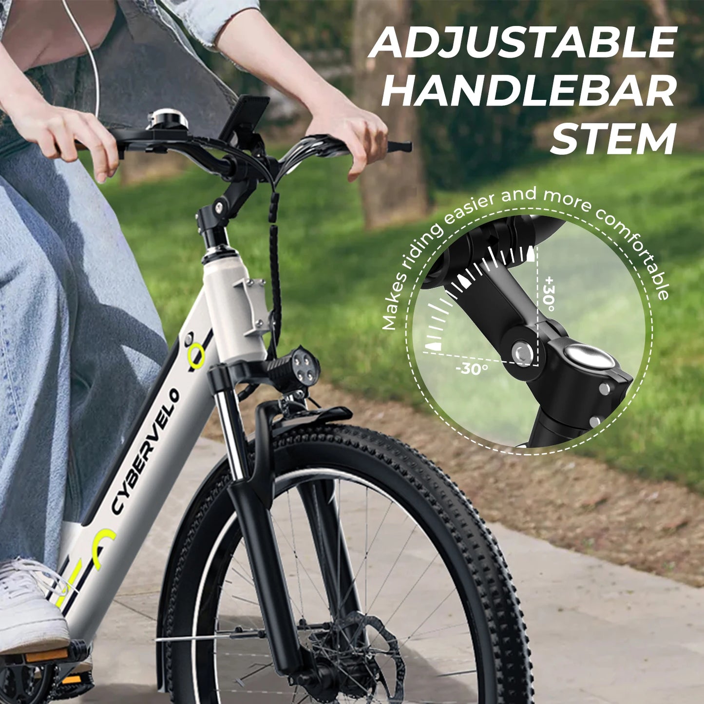 CYBERVELO Urban Commute EBike With 1000W Peak Motor Detachable Battery