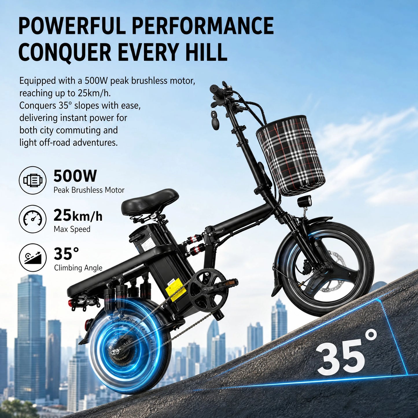 Portable Folding Electric Bike With Dual Suspension
