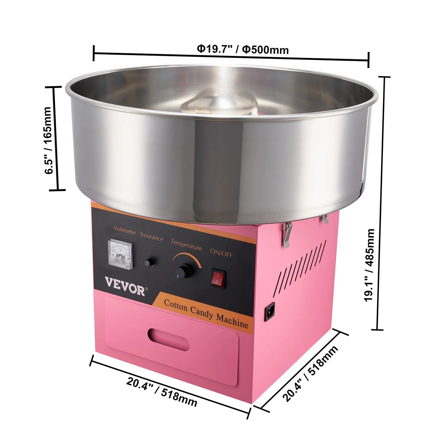 SucceBuy Electric Cotton Candy Machine Floss Maker Stainless Steel
