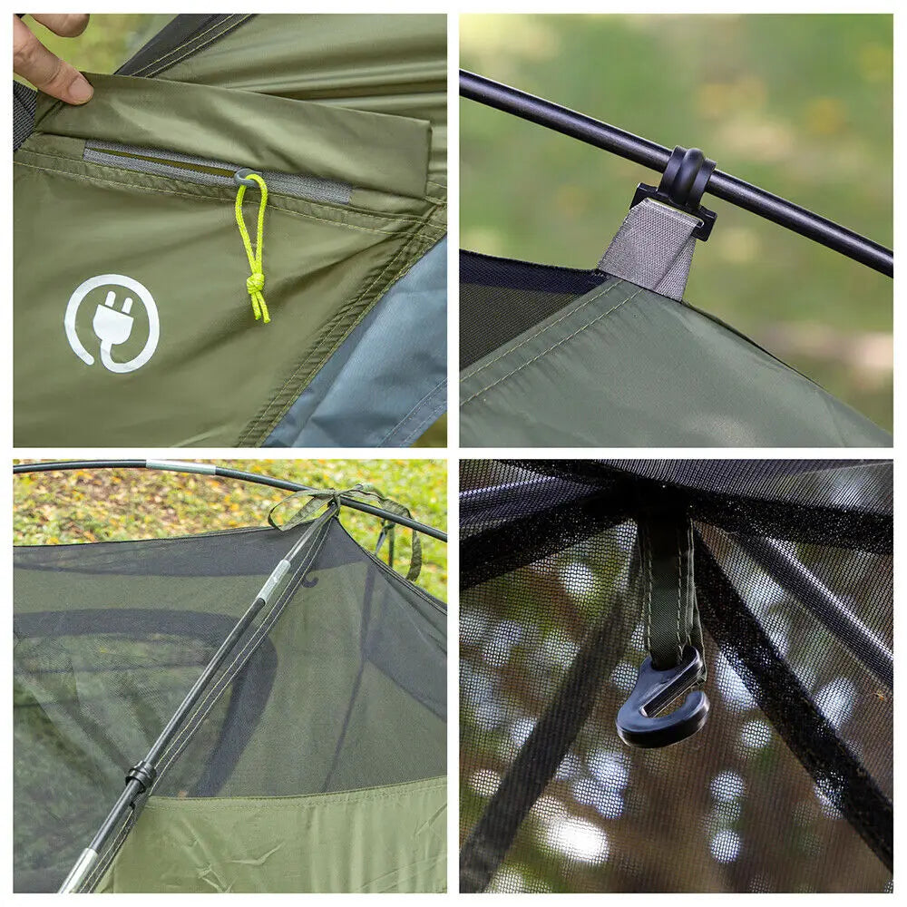 Night Cat Waterproof Double Layer Tent Rainfly Easy Clip Setup