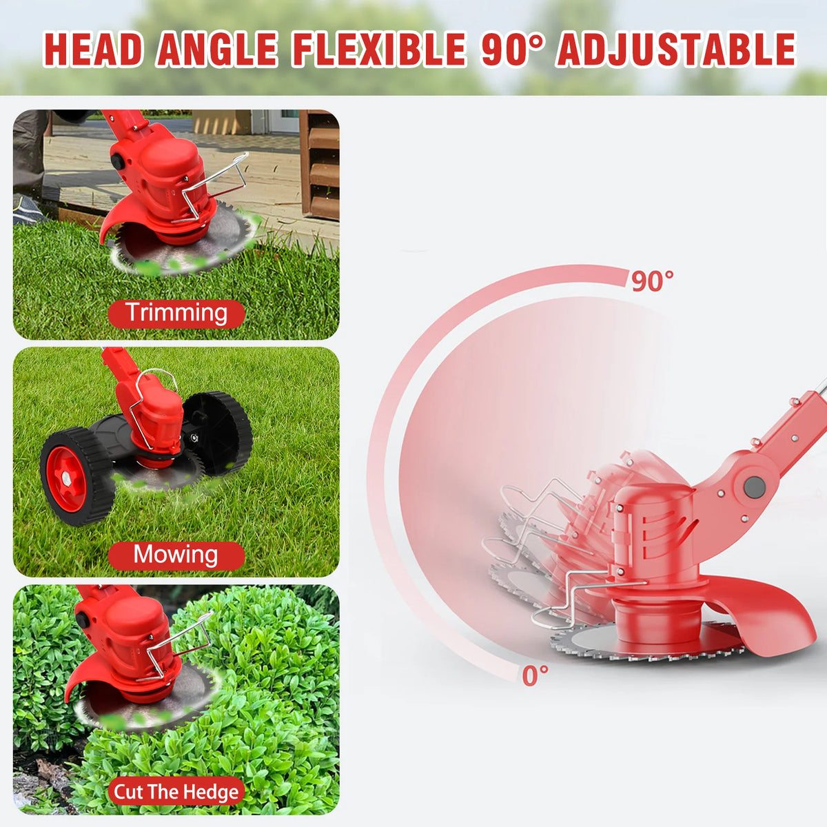 Cordless 21V Electric Grass Trimmer And Brush Cutter For Lawns