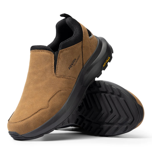 Fitville Men's Extra Wide Slip On Hiking Shoes With Arch Support