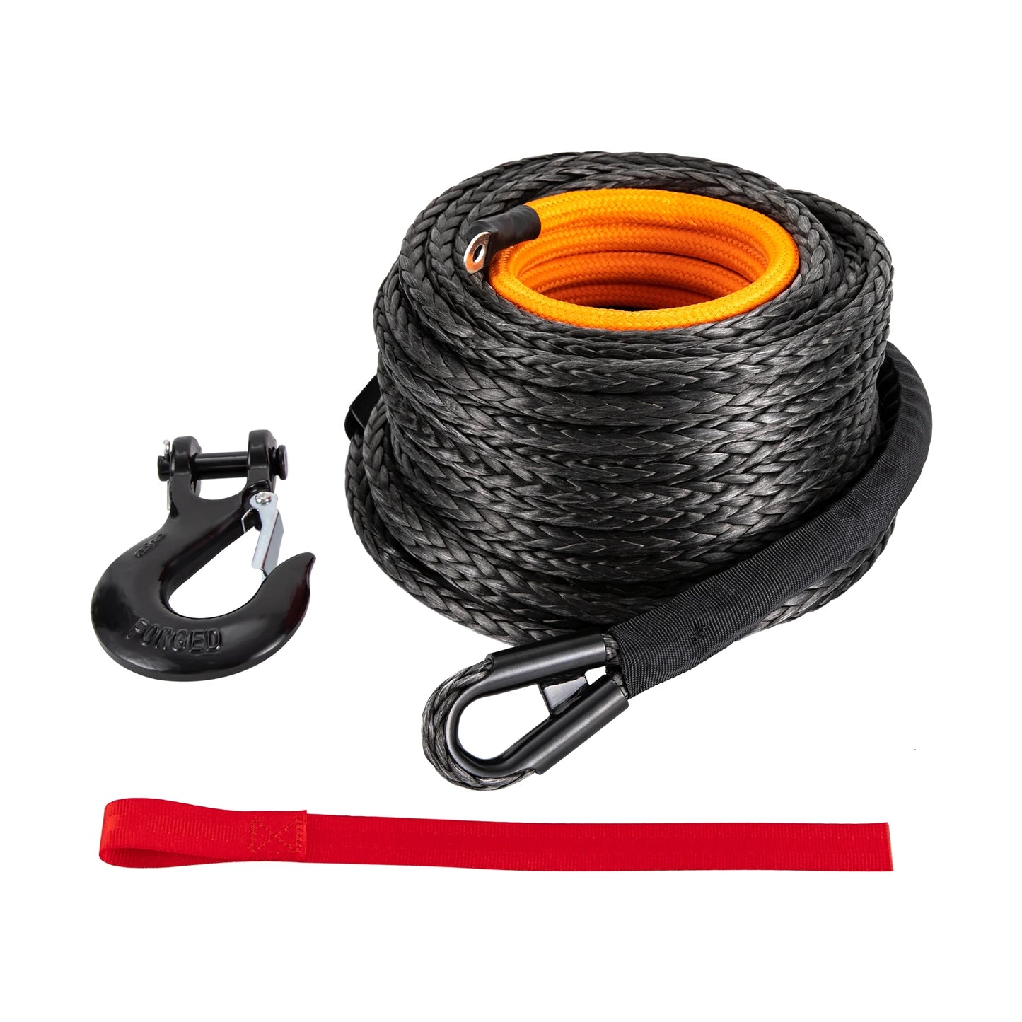 Winch Rope With Hook And Protective Sleeve 31500 Lbs Cable