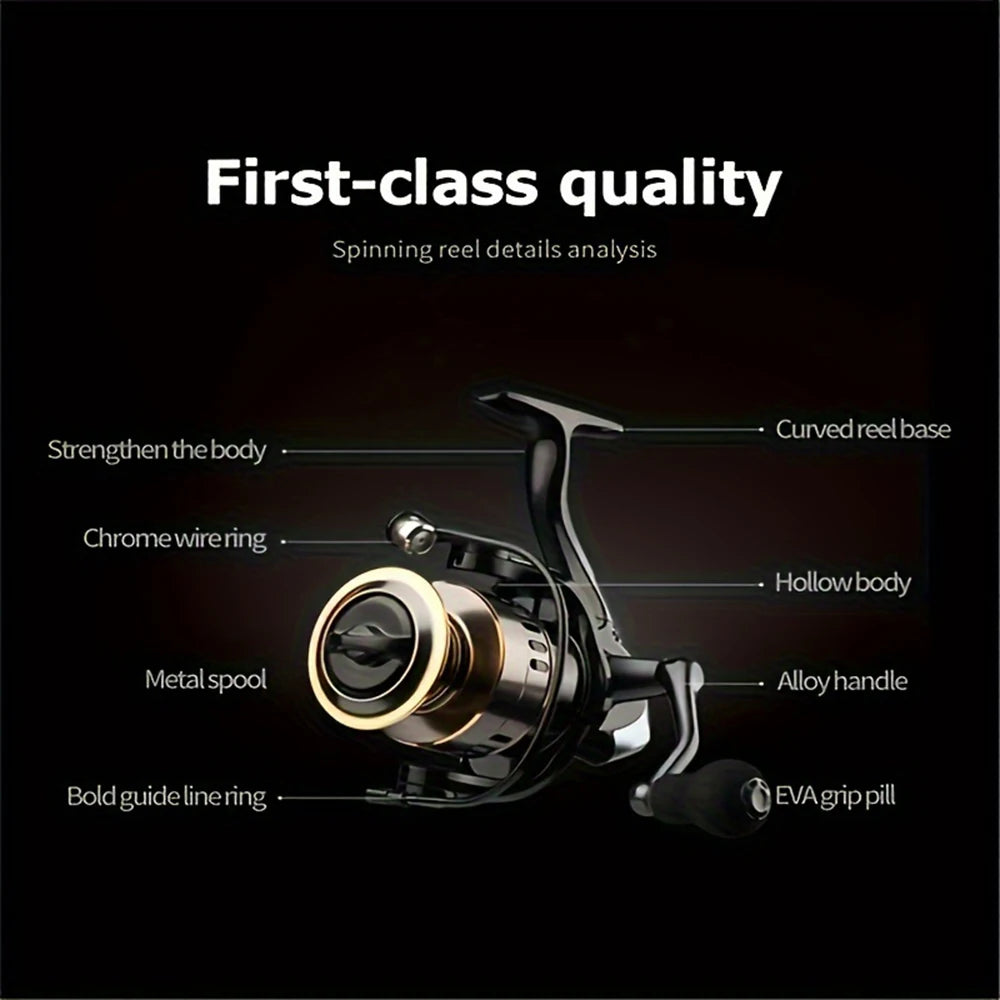 Spinning Reel With Metal Spool And Rocker Arm Gear Ratio 5 To 1