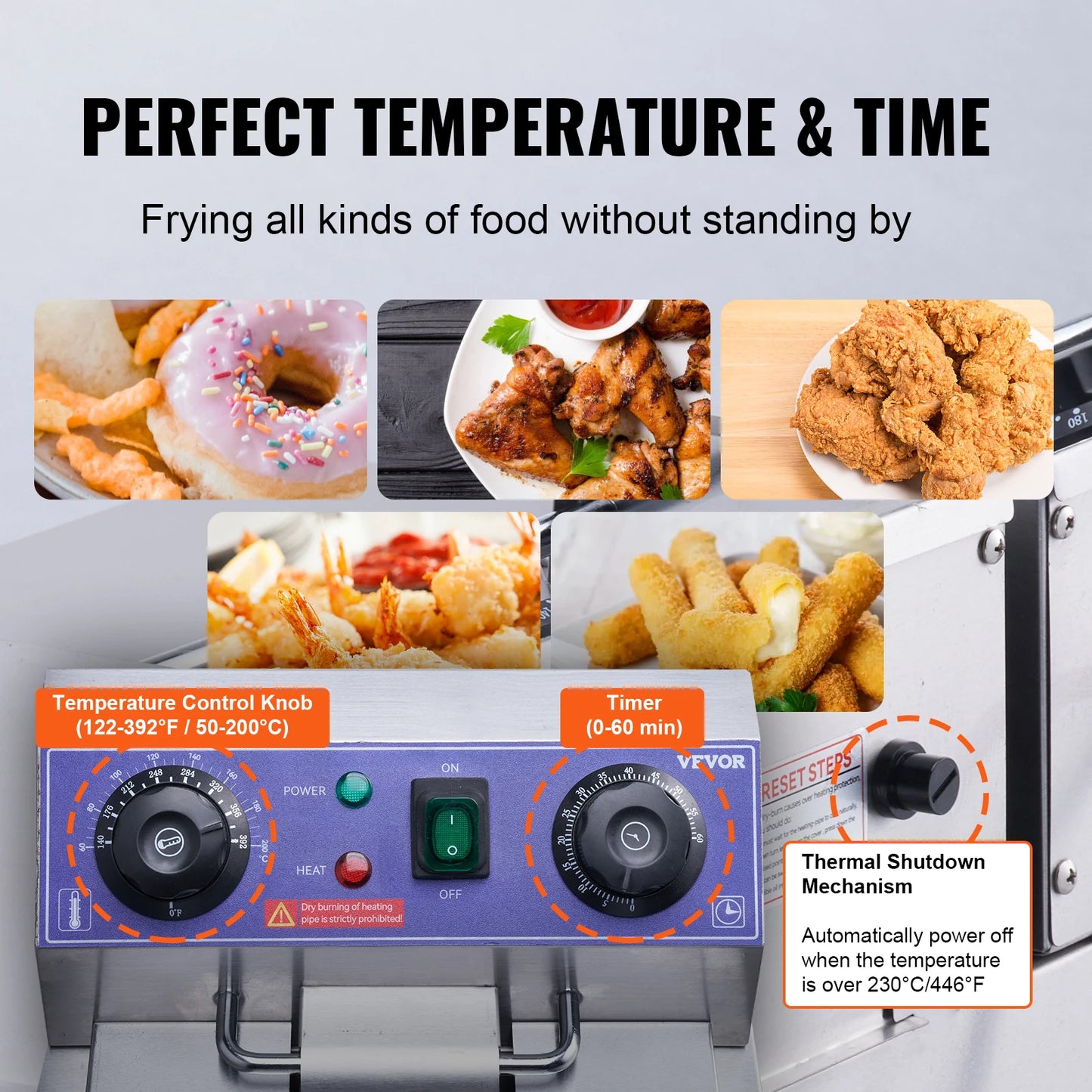 SucceBuy Electric Deep Fryer Dual Removable Tanks Countertop