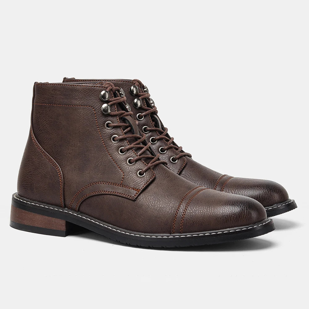 Hecrafted Men Ankle Boots ZIP Closure Comfortable Fashion Footwear