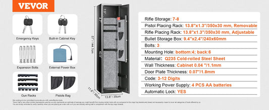 SucceBuy Gun Safe Cabinet With Digital Keypad Lock