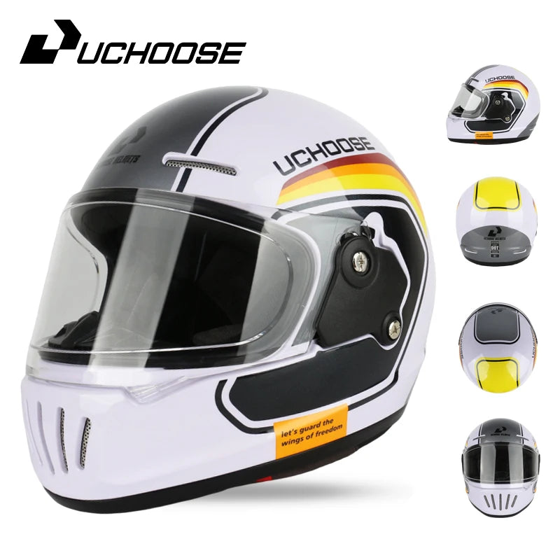 Uchoose Retro Open Face Motorcycle Helmet Dot Certified
