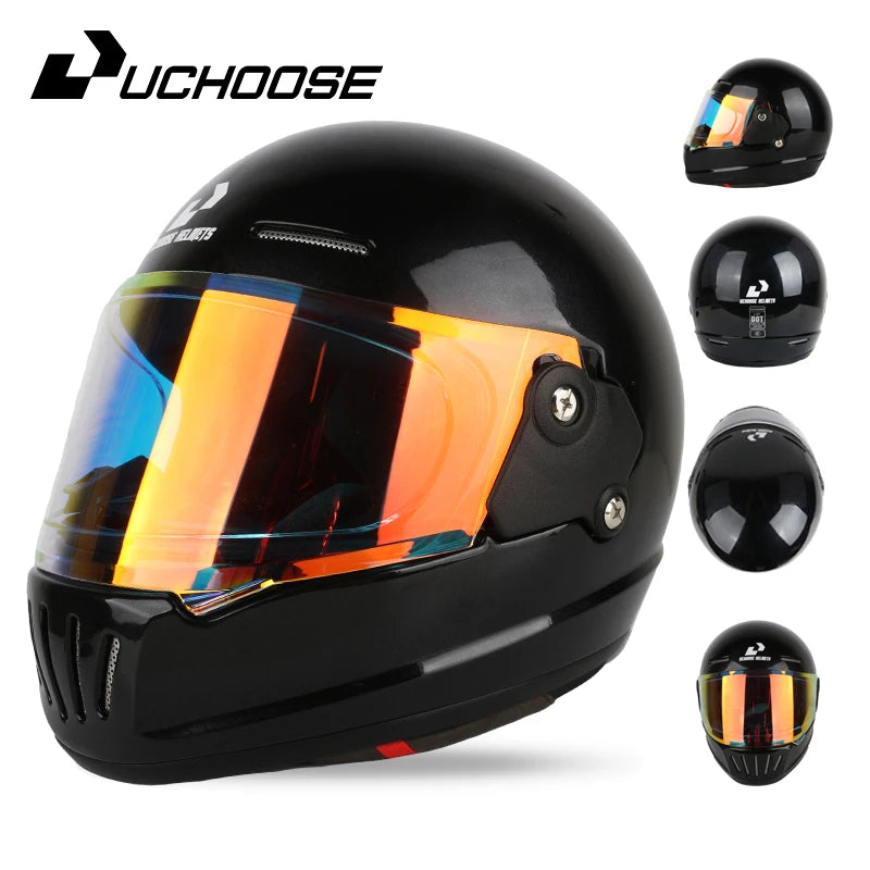 Uchoose Retro Open Face Motorcycle Helmet Dot Certified