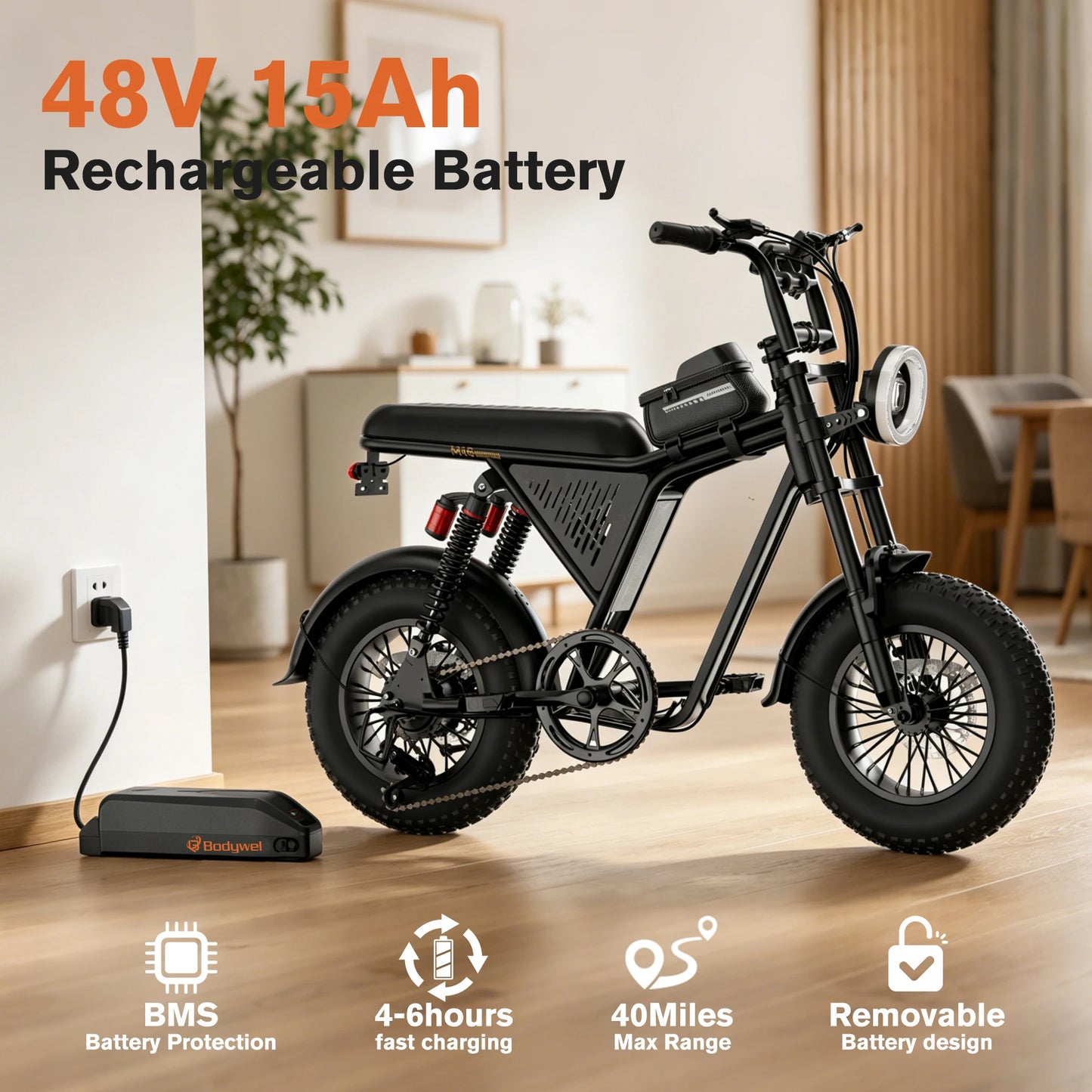 Bodywel M16PRO Electric Mountain Bike With Fat Tires