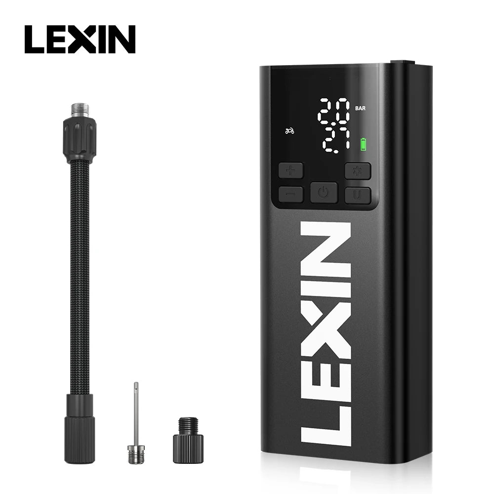 Lexin P5 Smart Digital Motorcycle Tire Air Pump With Power Bank
