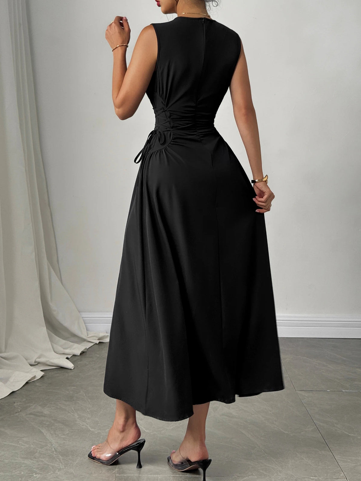 Women Off Shoulder Bow Detail Bodycon Party Polyester Dress