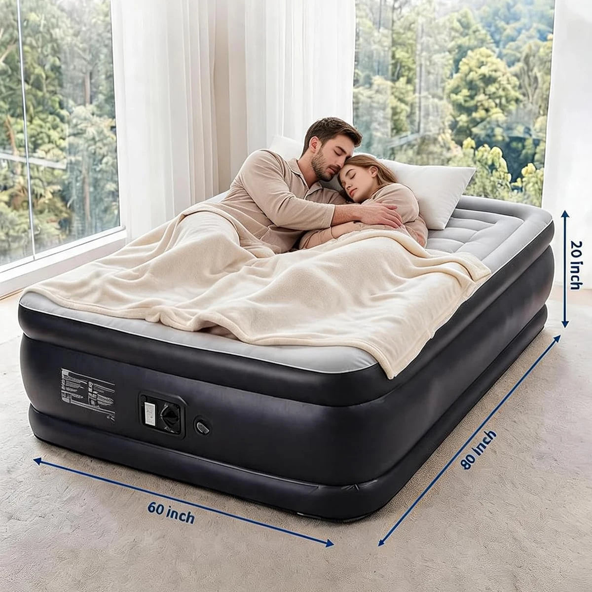 HiMISS Raised Air Mattress With Built-In Pump For Guests