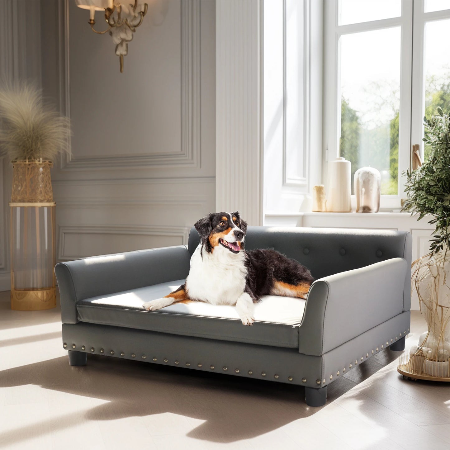 BINGOPAW Elevated Rectangle Dog Bed for Indoor Comfort and Support