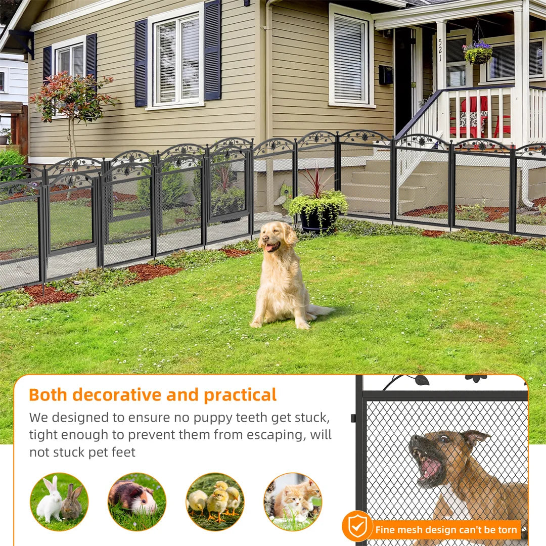 BINGOPAW 8 Panel Heavy Duty Dog Playpen Outdoor Indoor Fence With Waterproof Pad