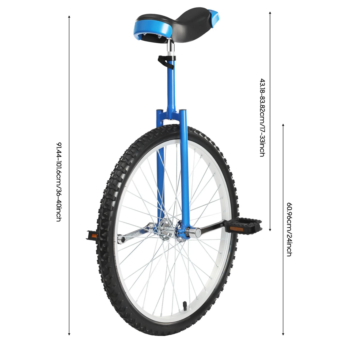 Unicycle With Steel Frame Aluminum Rim Knurled Non Slip Seatpost