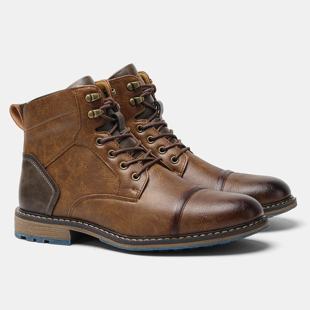 Hecrafted Men Ankle Boots ZIP Closure Comfortable Fashion Footwear
